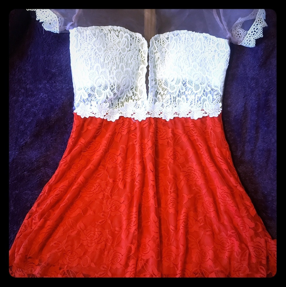 White and red dress